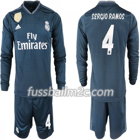 Fußballtrikots Real Madrid SERGIO RAMOS 4 Kinder Auswärts Trikotsatz 2018-2019 Langarm Fußballtrikots Real Madrid SERGIO RAMOS 4 Kinder Auswärts Trikotsatz 2018-2019 Langarm